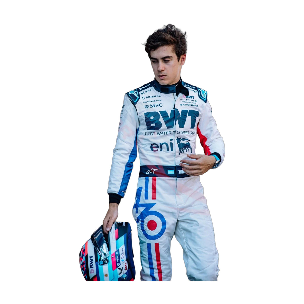 2025 Franco Colapinto Spanish GP celebrate 70 years Race Suit