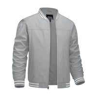 Men's Lightweight Bomber Jacket - Light Grey